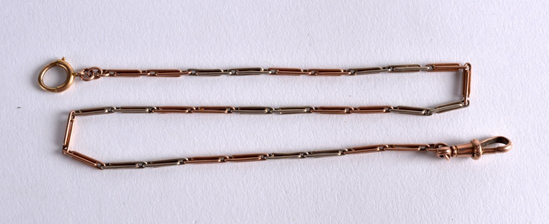A 1970S YELLOW GOLD TWO TONE CHAIN LINK NECKLACE. 7 (1 of 1)