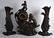 A LARGE FRENCH ART NOUVEAU SPELTER CLOCK GARNITURE the - 2