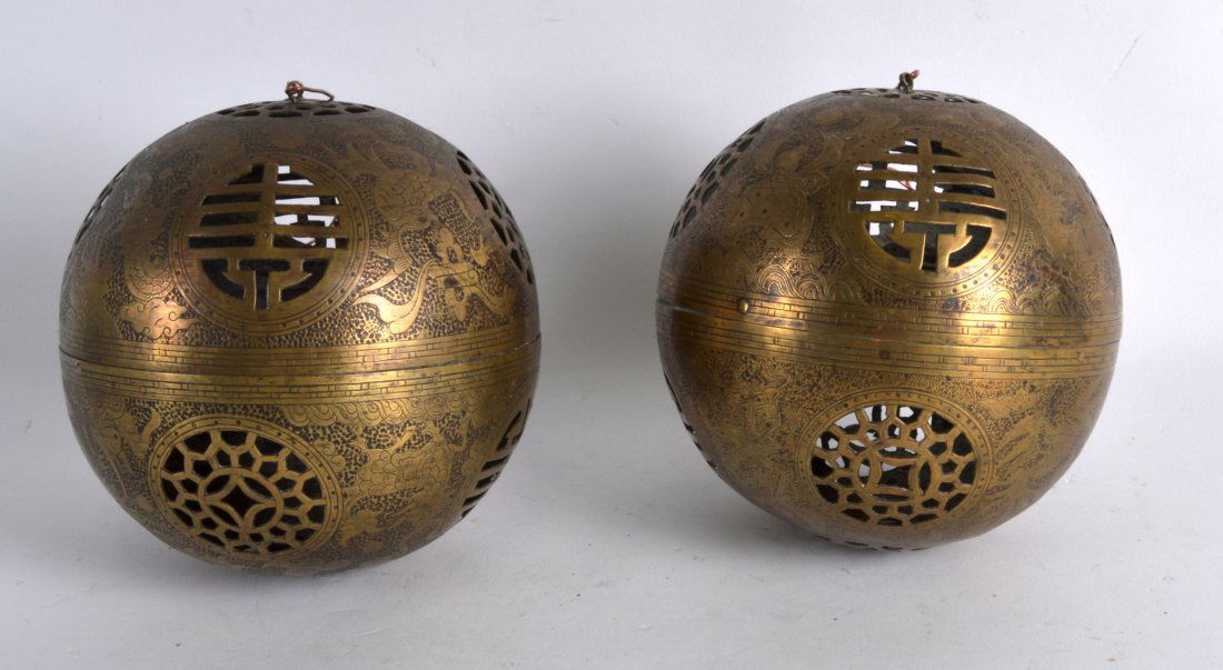 AN UNUSUAL PAIR OF LATE 19TH CENTURY PIERCED BRASS (1 of 1)