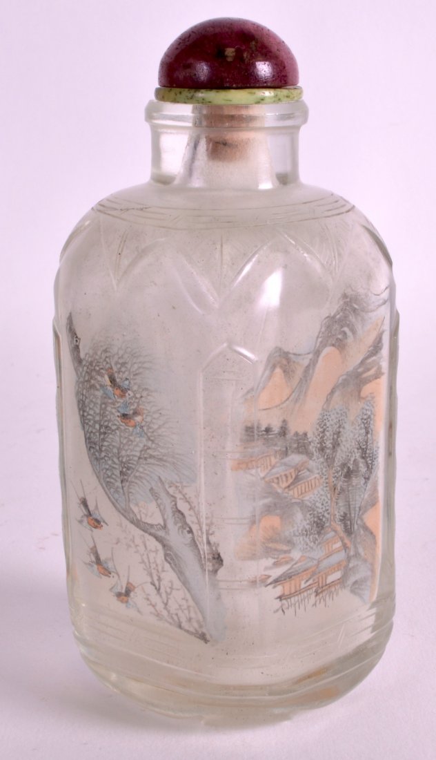 A LARGE LATE 19TH CENTURY CHINESE RECTANGULAR GLASS (1 of 2)