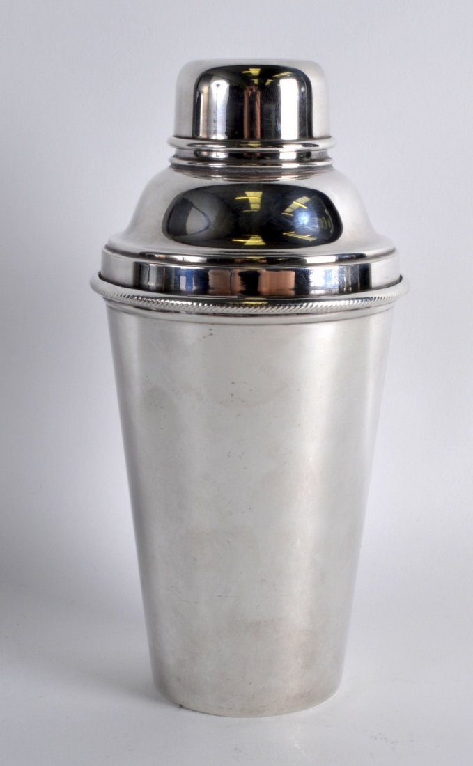 AN ART DECO SILVER PLATED COCKTAIL SHAKER by James (1 of 1)