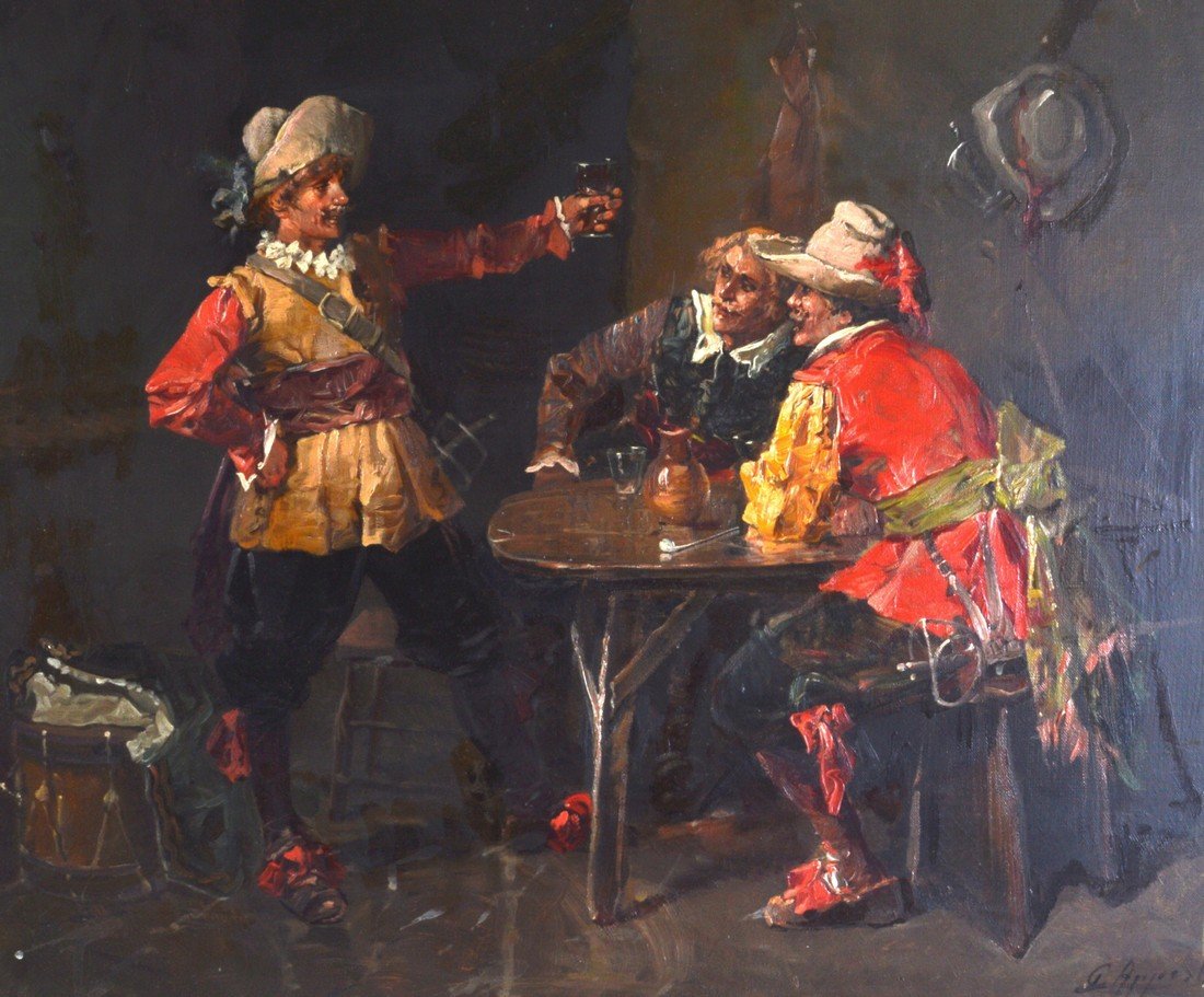 GERMAN SCHOOL (Early 20th Century), A Pair, Framed Oil (1 of 4)