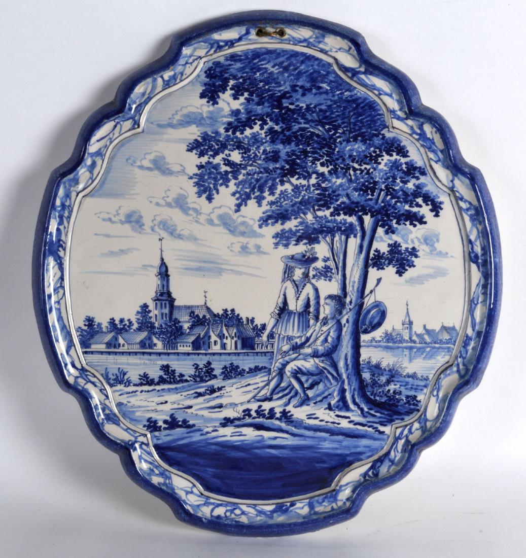A LARGE LATE 19TH CENTURY FRENCH FAIENCE BLUE AND WHITE (1 of 1)