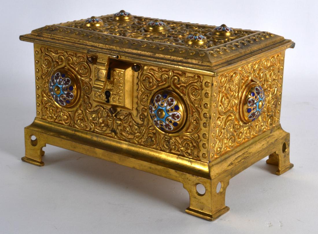 A GOOD 19TH CENTURY FRENCH ORMOLU AND CHAMPLEVE ENAMEL (1 of 1)