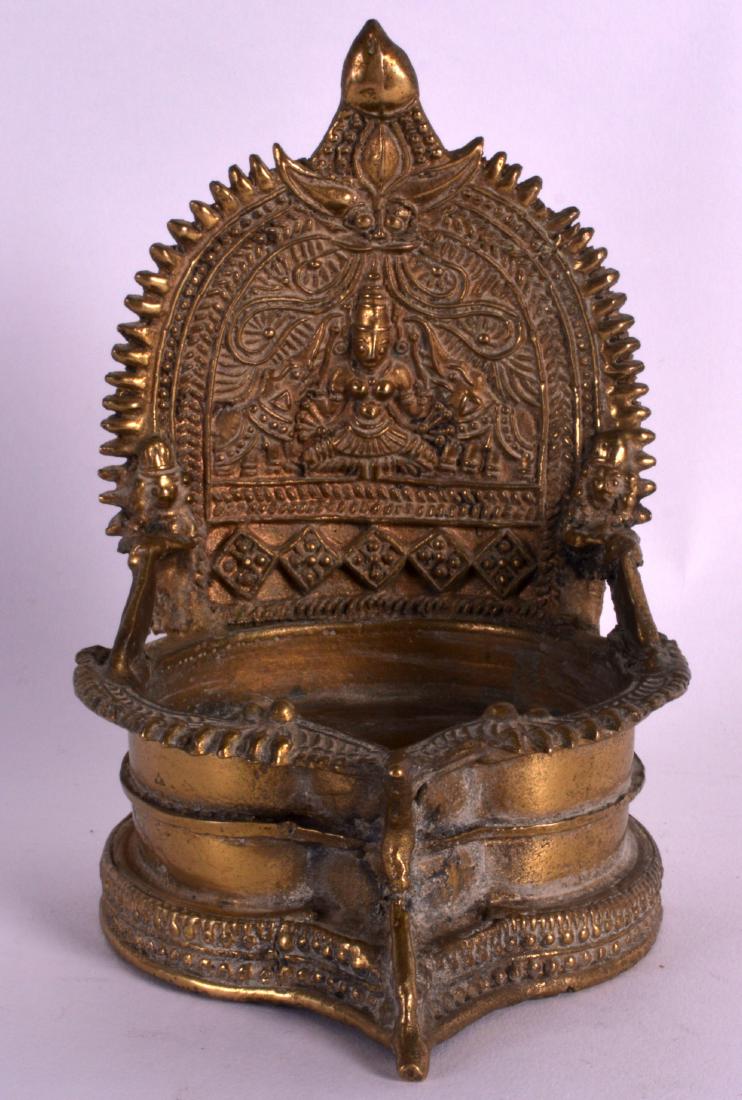 A 19TH CENTURY SINO TIBETAN OR INDIAN BRONZE RITUAL (1 of 3)