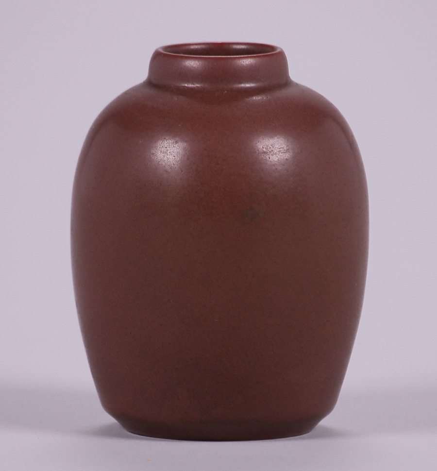 California Faience Matte Brown Cabinet Vase c1915-1922 (1 of 2)