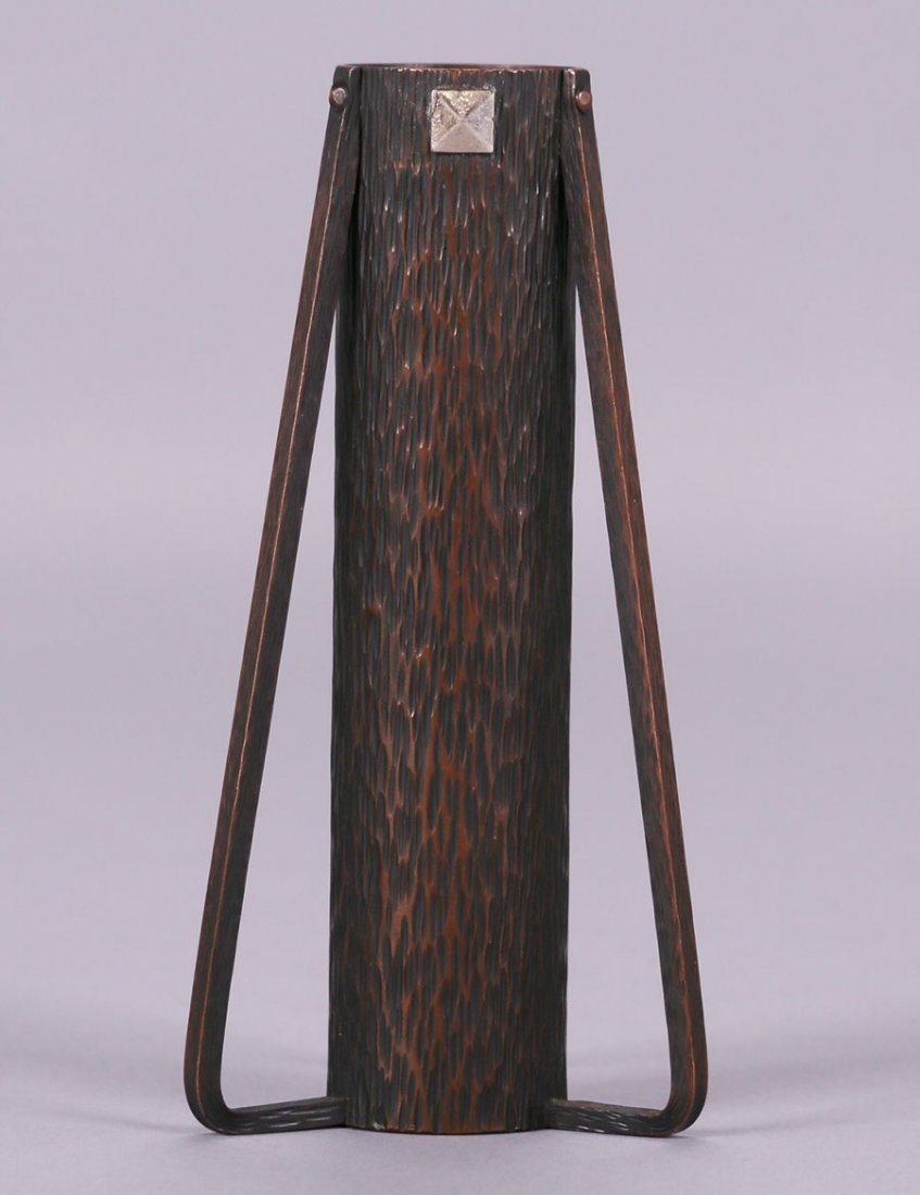 Arts & Crafts Hammered Copper Buttress Vase c1910 (1 of 5)