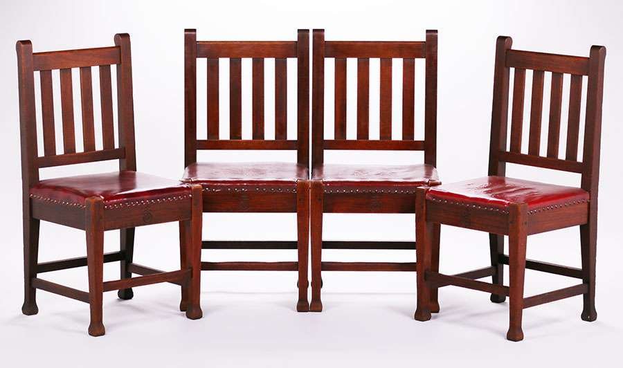 Set of 4 Roycroft Mahogany Dining Chairs (1 of 2)