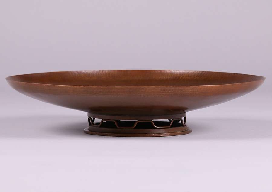 Large Dirk van Erp Hammered Brass Modernist Bowl c1950s (1 of 3)