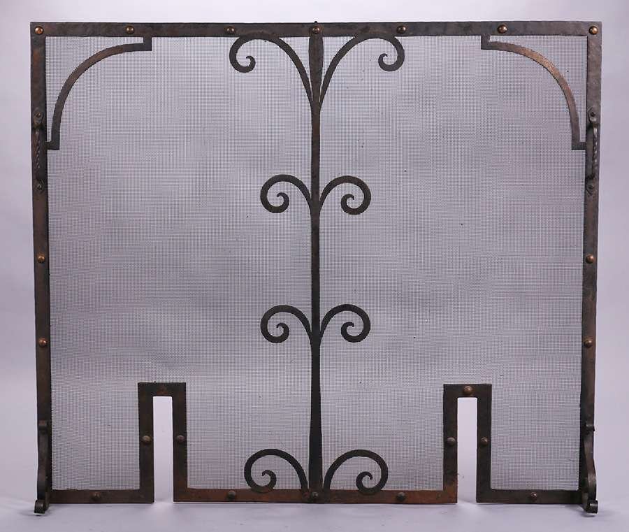 Hand-Forged Iron Fireplace Screen c1920s (1 of 1)
