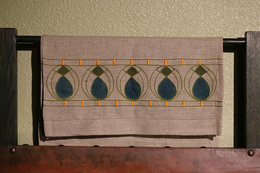 Contemporary Arts & Crafts Embroidered Linen (1 of 5)
