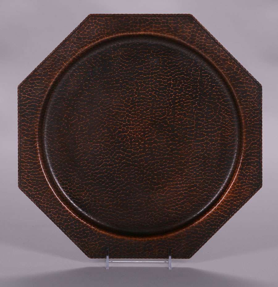 Large Roycroft Hammered Copper Octagonal Tray (1 of 2)