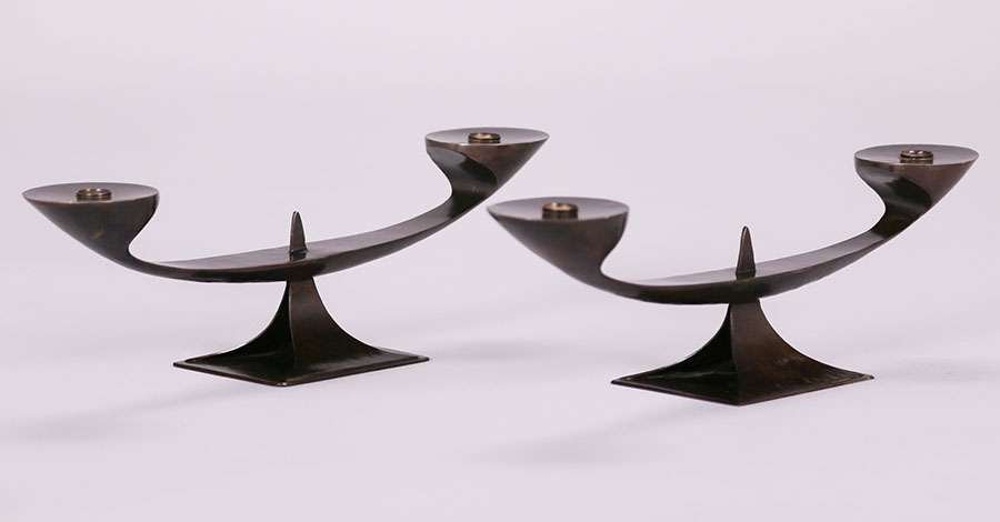 Victor Ries Hammered Copper Candlesticks (1 of 7)
