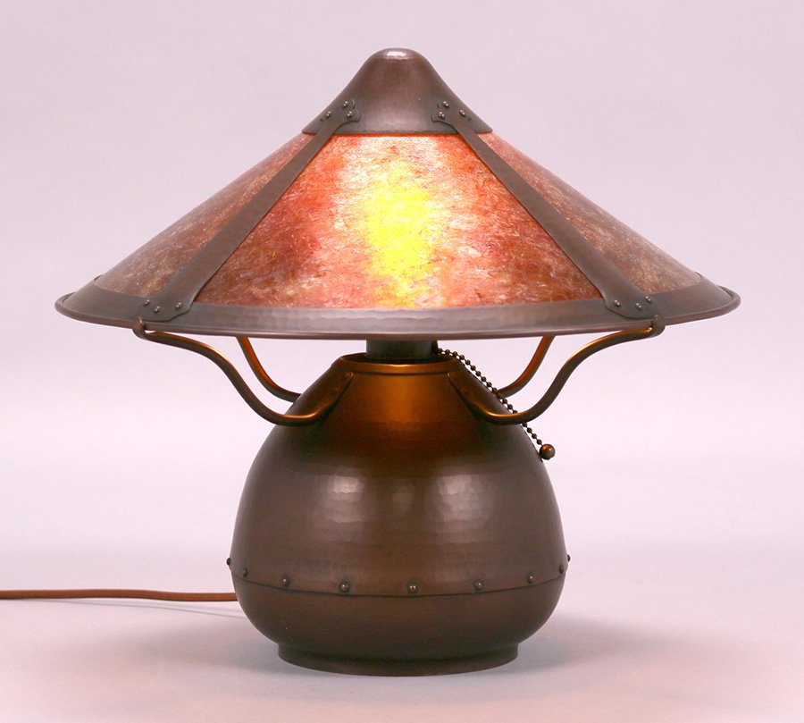 Contemporary Luke Marshall Hammered Copper Lamp (1 of 6)