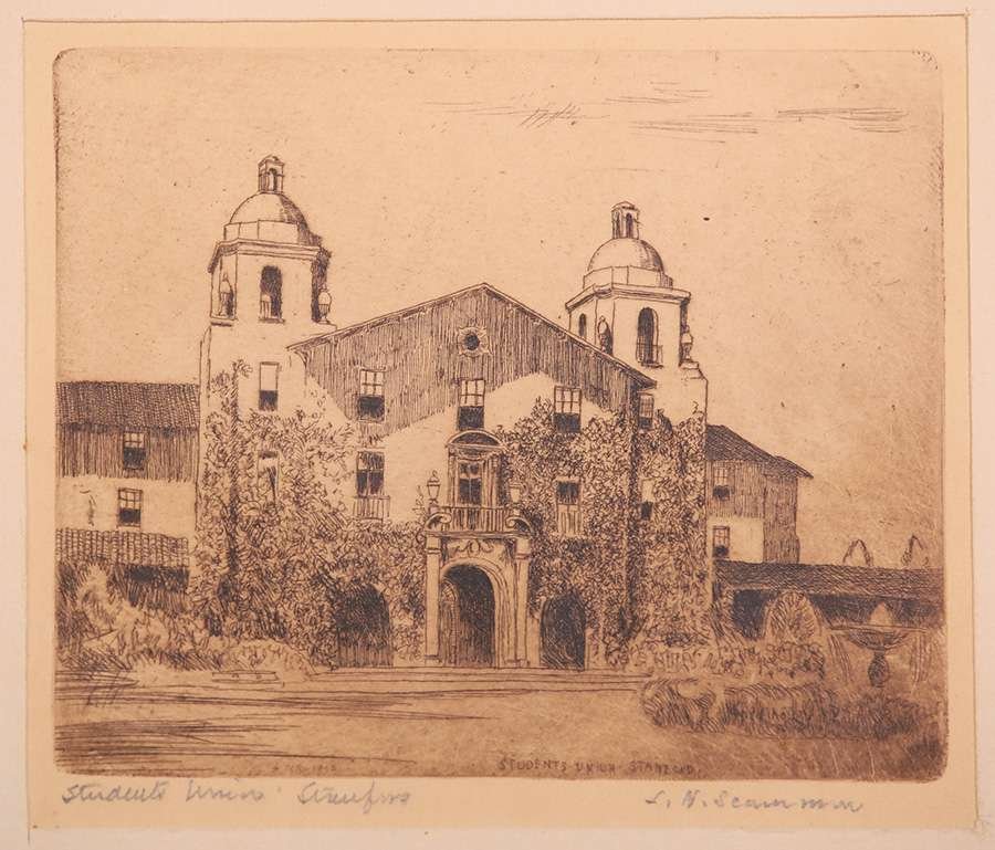 Lawrence Scammon Etching Stanford Student Union 1930s (1 of 4)