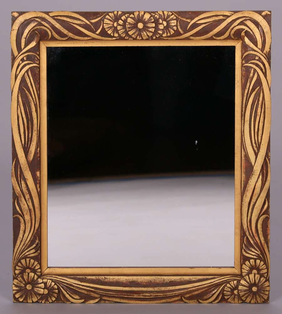 California A&C Hand-Carved Redwood Mirror Frame c1915 (1 of 2)