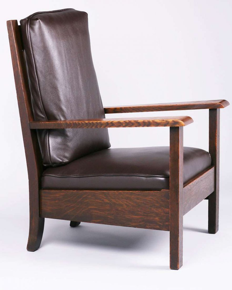Large Stickley Brothers Fixed-Back Armchair c1902-1905 (1 of 4)