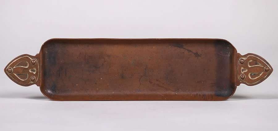 Dirk van Erp Hammered Copper Cutout Pen Tray c1912-1913 (1 of 3)