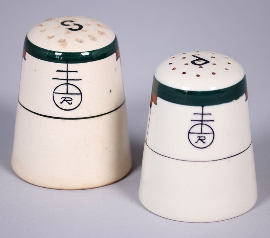 Roycroft Buffalo China Salt & Pepper Shakers c1920s (1 of 4)