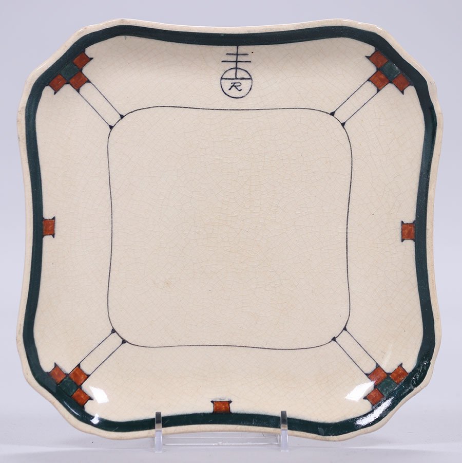 Roycroft Buffalo China Rare Square Plate c1920s (1 of 3)