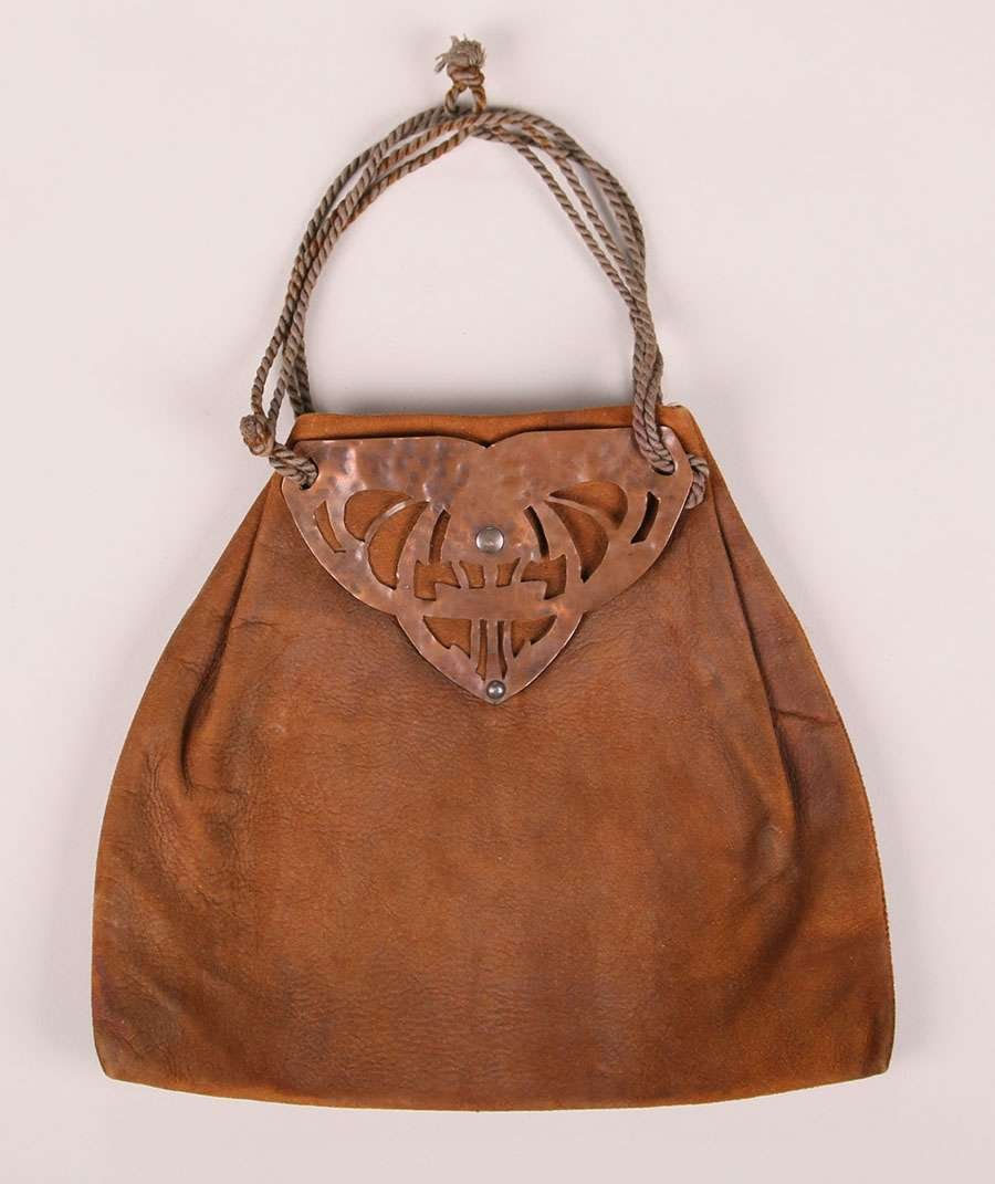 Forest Craft Guild Copper & Leather Purse c1910 #2 (1 of 2)