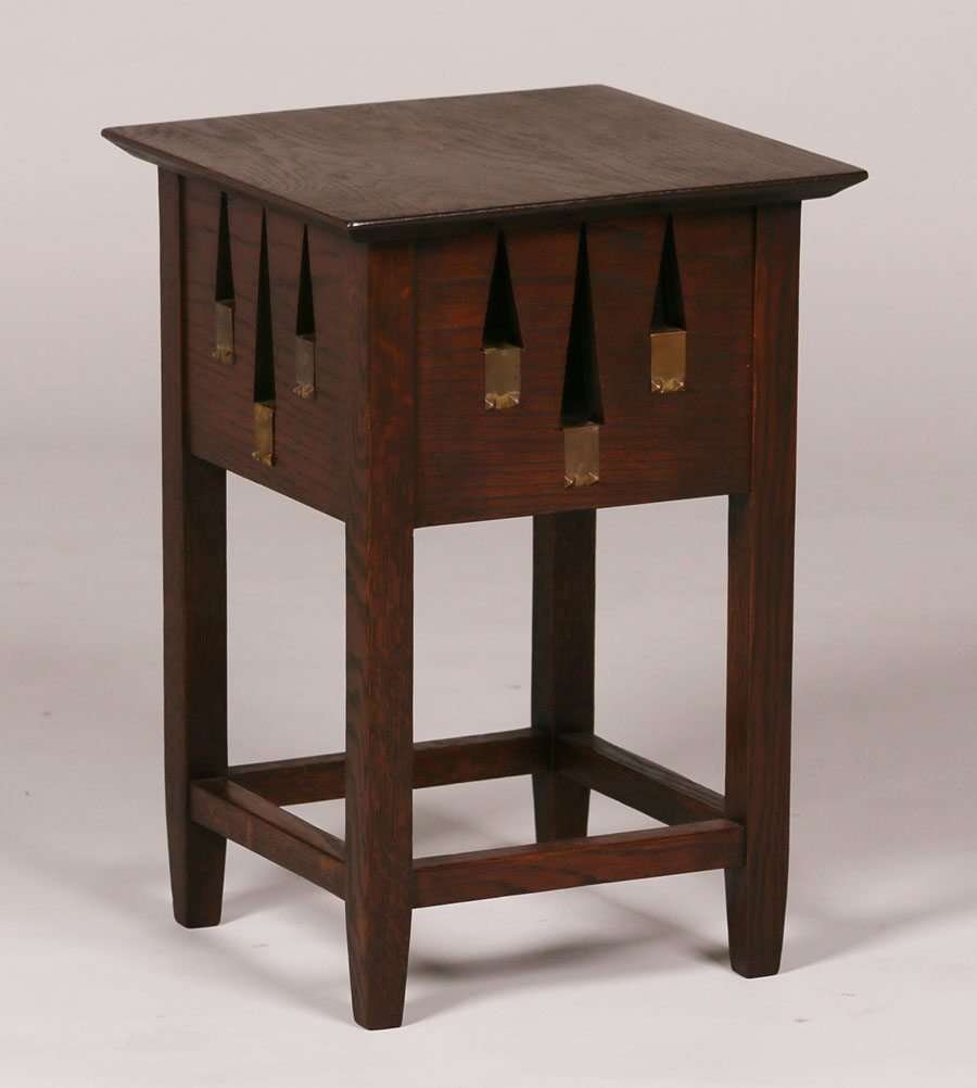 Tobey Furniture Co Square Cutout Taboret c1901-1902 (1 of 1)