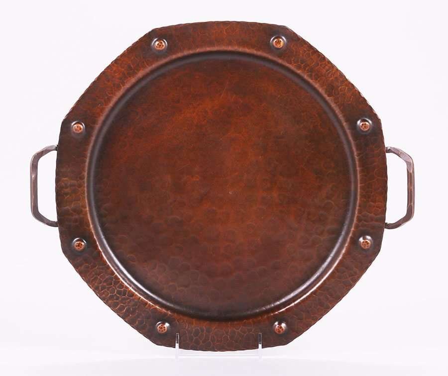Roycroft Two-Handle Tray - Raised Circle Design (1 of 1)