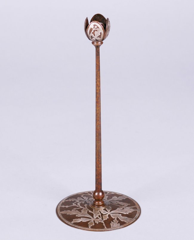 Early Heintz Sterling on Bronze Tall Candlestick #2 (1 of 3)