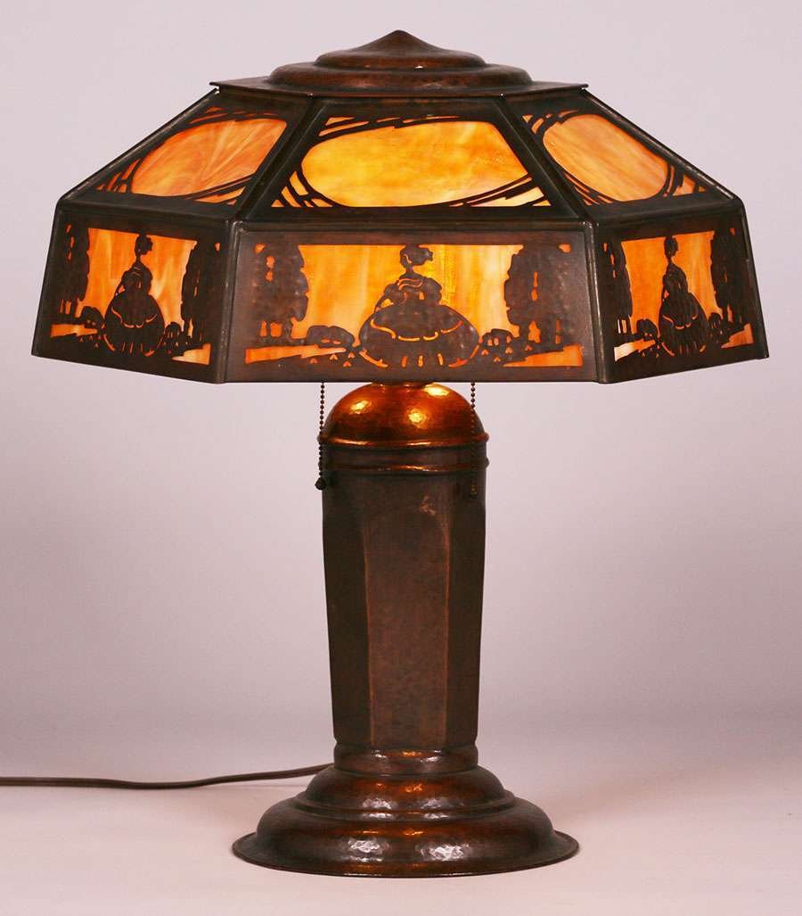 Limbert Hammered Copper Lamp Dutch Girl (1 of 3)