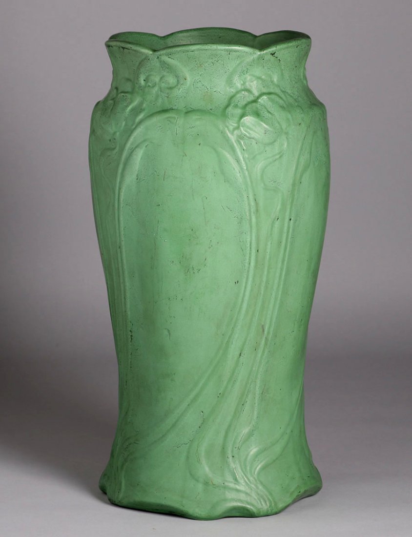 Large Roseville Matte Green Floor Vase