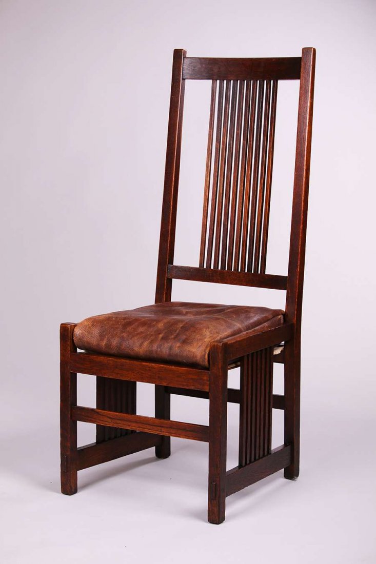 Gustav Stickley Tall Back Spindled Side Chair (1 of 3)