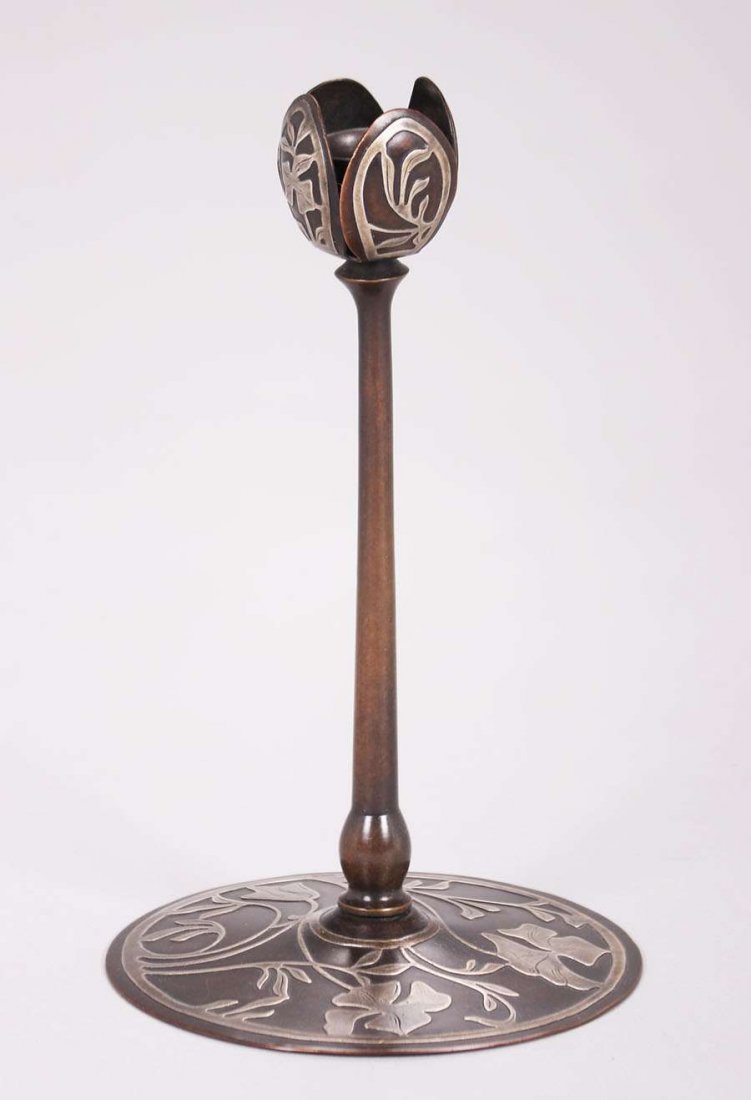 Early Heintz Sterling on Bronze Candlestick (1 of 1)