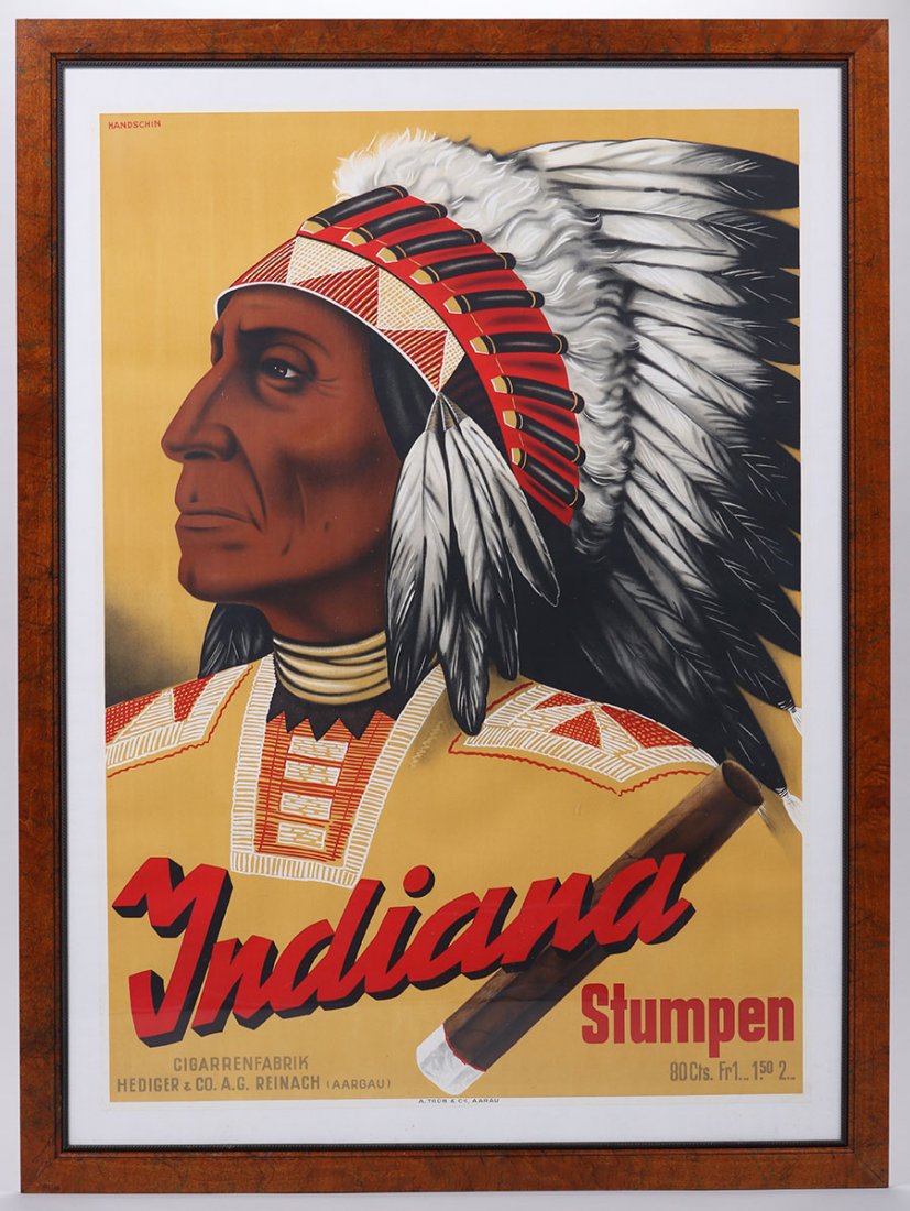 German Cigar - Native American Indian Poster c1920s (1 of 3)