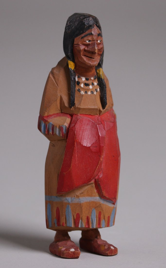 Hand-Carved Native American Women c1930s (1 of 3)