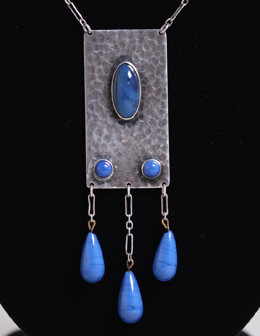 Chicago Arts & Crafts Hammered Sterling Silver Necklace (1 of 3)