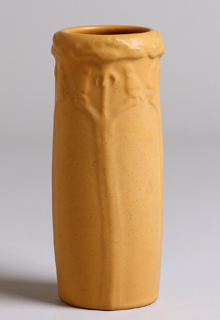 Early Van Briggle Matte Mustard Vase #135 Dated 1903 (1 of 6)
