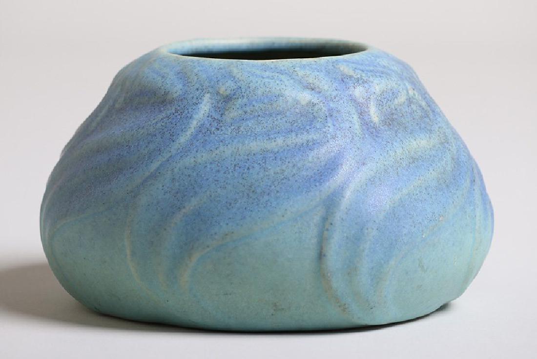 Van Briggle Squat Vase #849 Matte Blue Glaze (1 of 4)