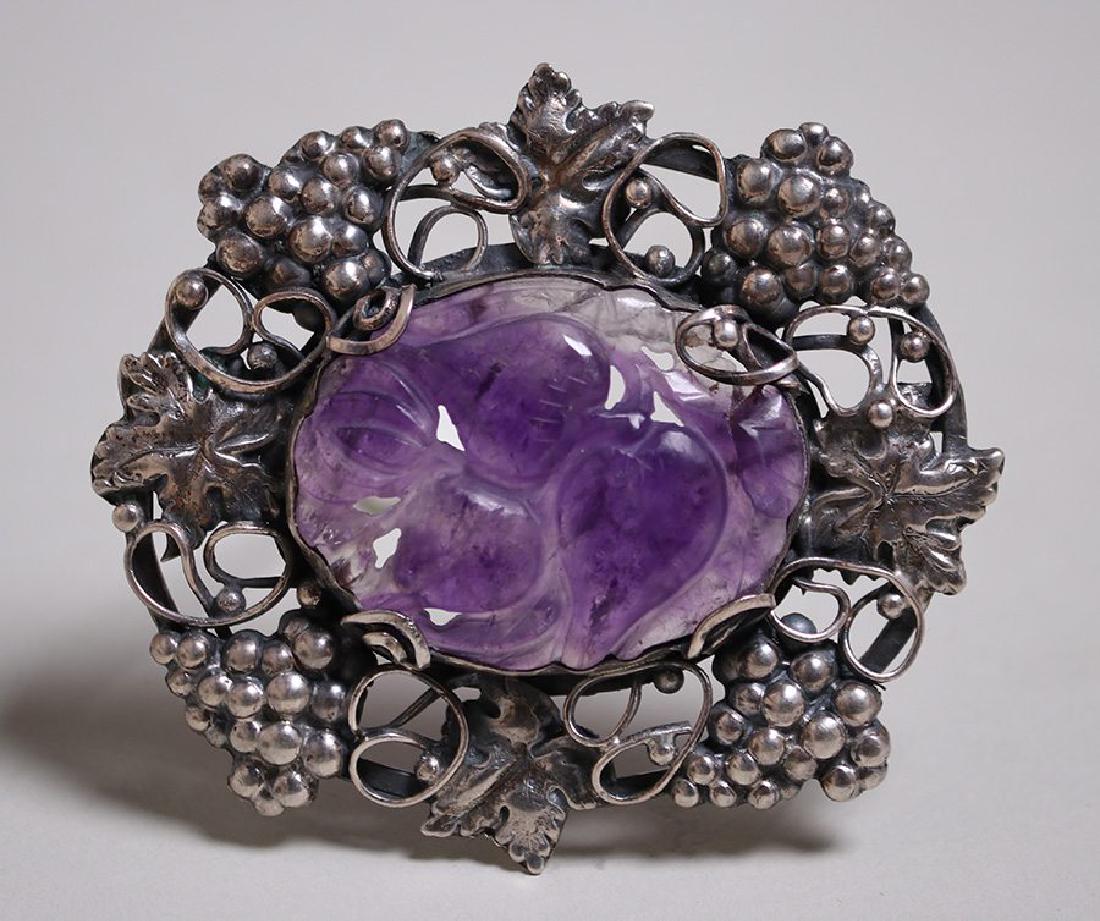 Arts & Crafts Sterling Silver Grapevine Brooch (1 of 2)