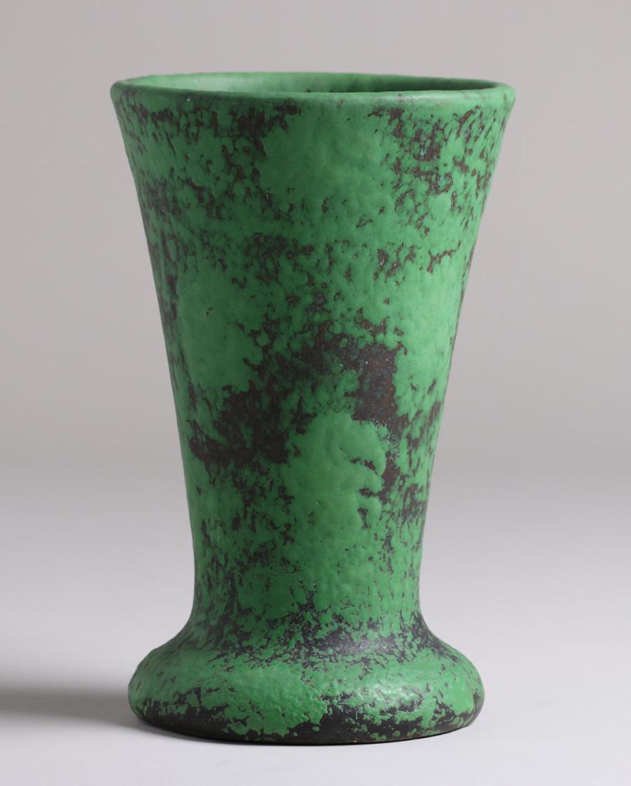 Weller Coppertone Flared Green Vase (1 of 3)