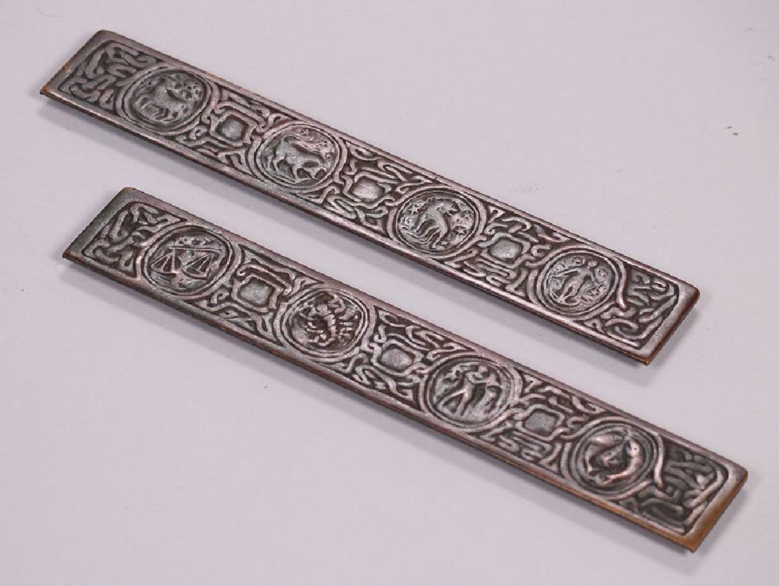 Tiffany Studios Bronze Zodiac Desk Pad Holders (1 of 5)