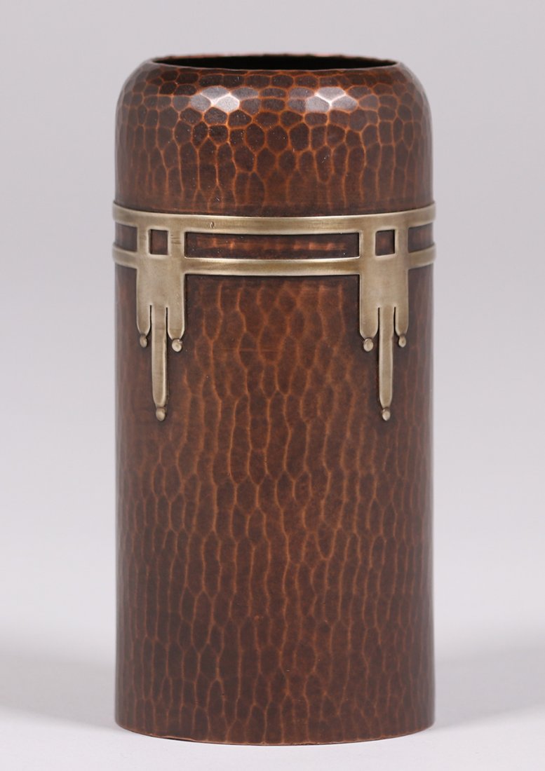 Roycroft Hammered Copper Cylinder Vase (1 of 2)