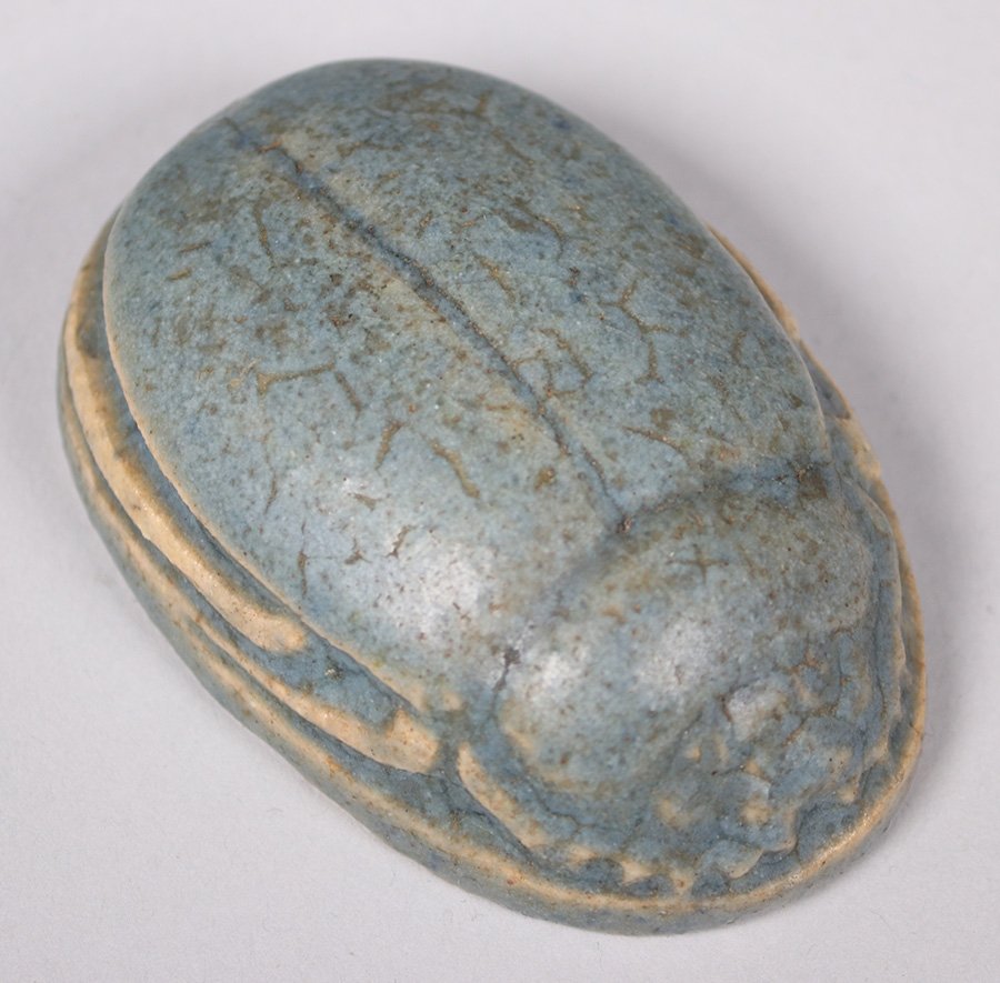 Small Grueby Matte Blue Scarab (1 of 3)