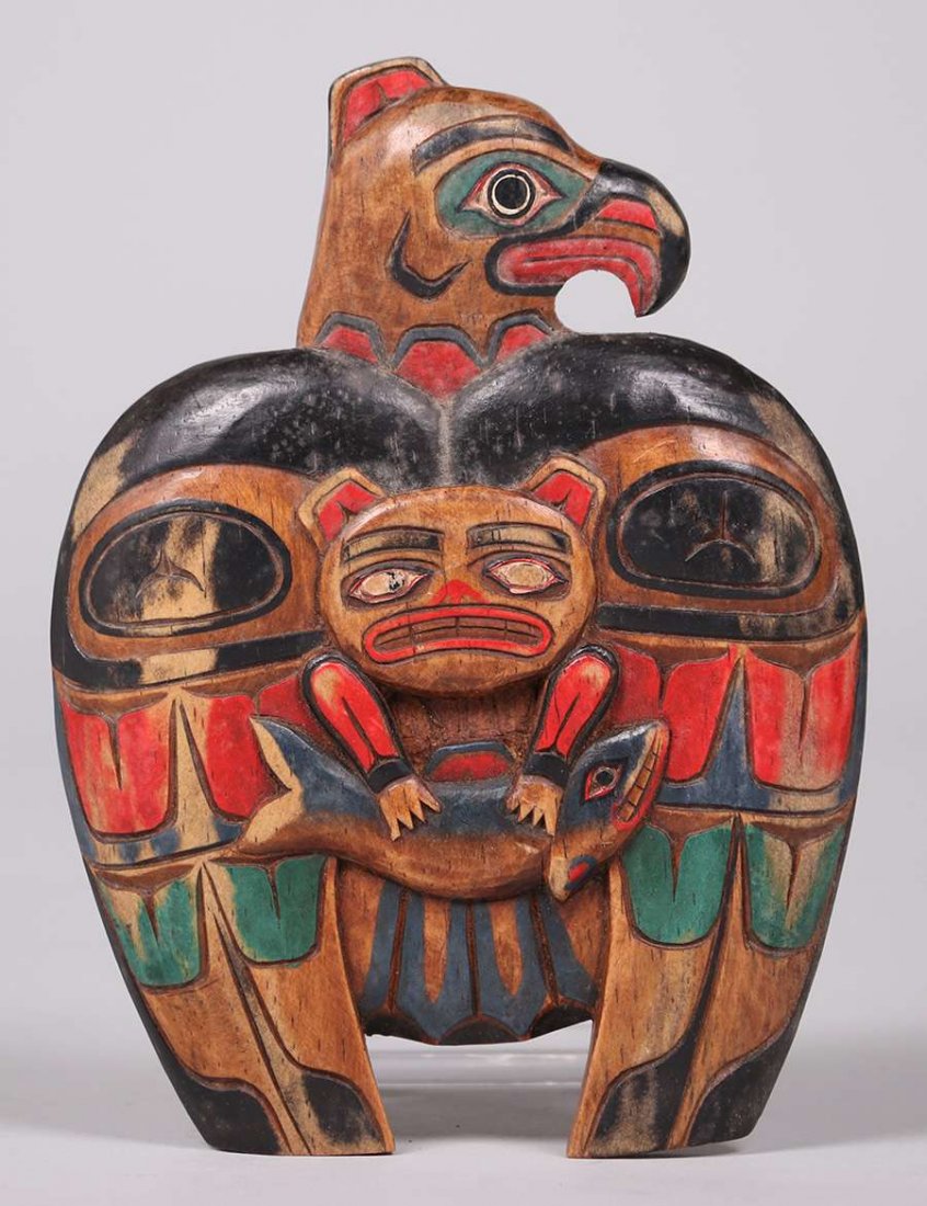 Northwest Coast Hand Carved & Painted Eagle c1920s (1 of 2)