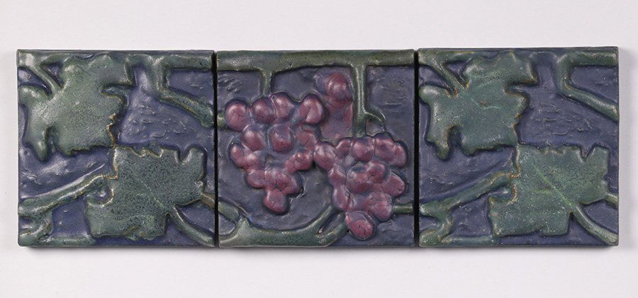 Rookwood Faience Grapevine 3 Tile Frieze #2 (1 of 2)