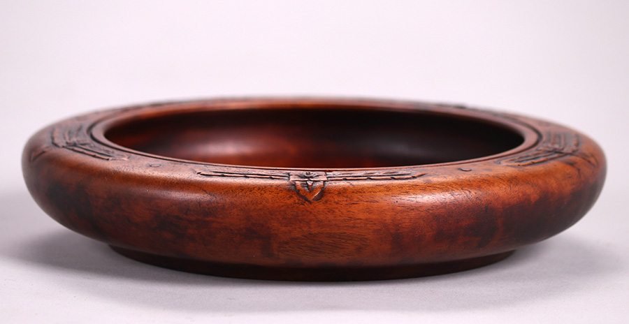 Arts & Crafts Hand-Carved Wooden Bowl c1910 (1 of 4)