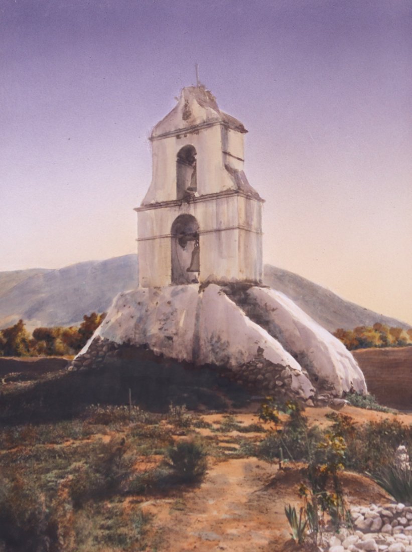 Frederick W. Martin Hand-Tinted Photo Mission Belltower (1 of 3)