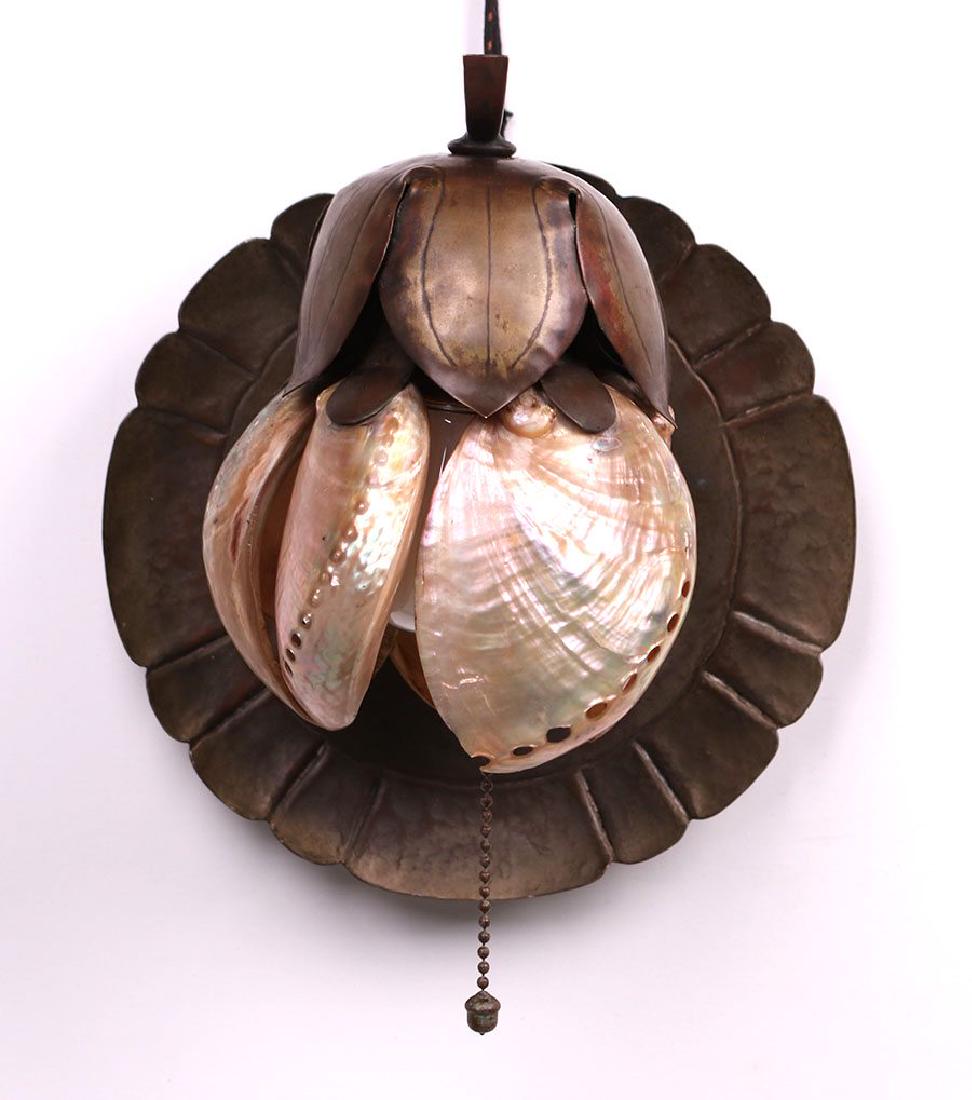 Elizabeth Eaton Burton Brass and Abalone Shell Sconce (1 of 4)