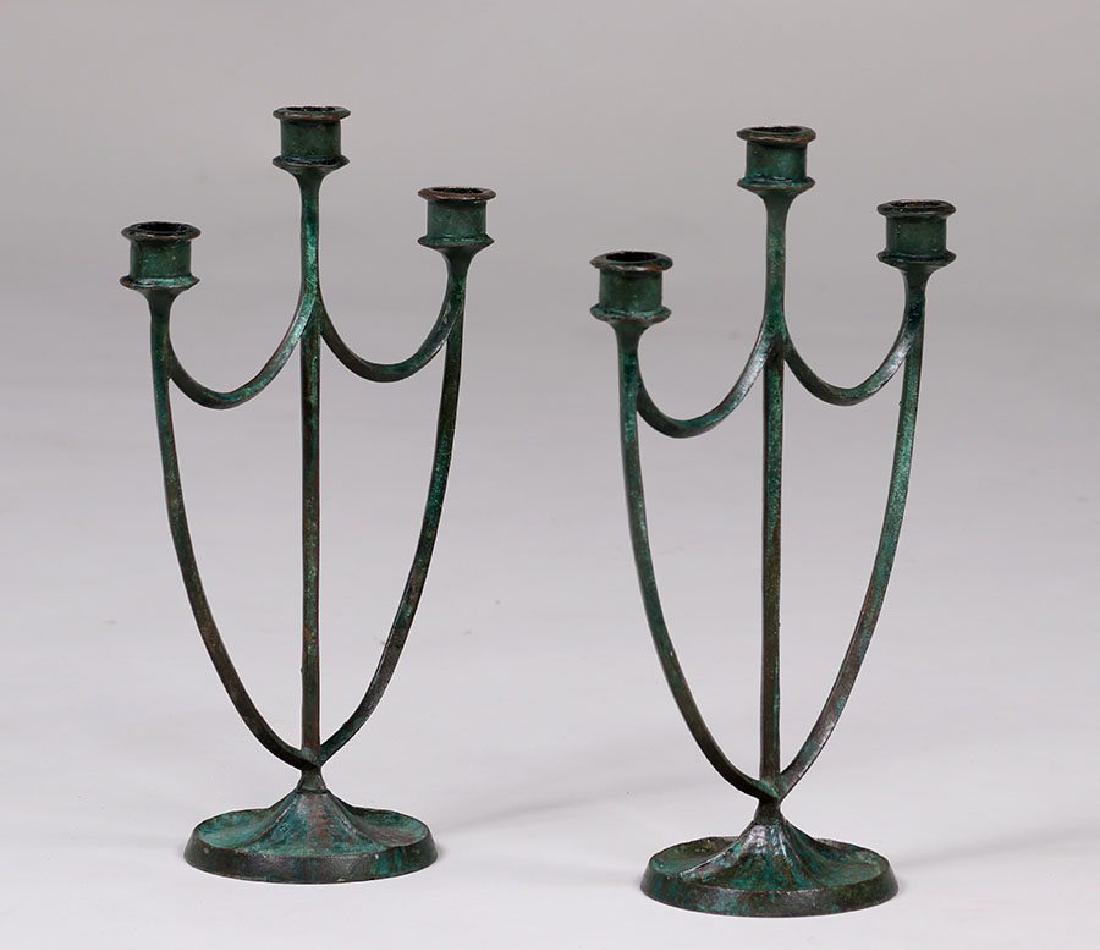 Pair E.T. Hurley Bronze Candelabras (1 of 2)