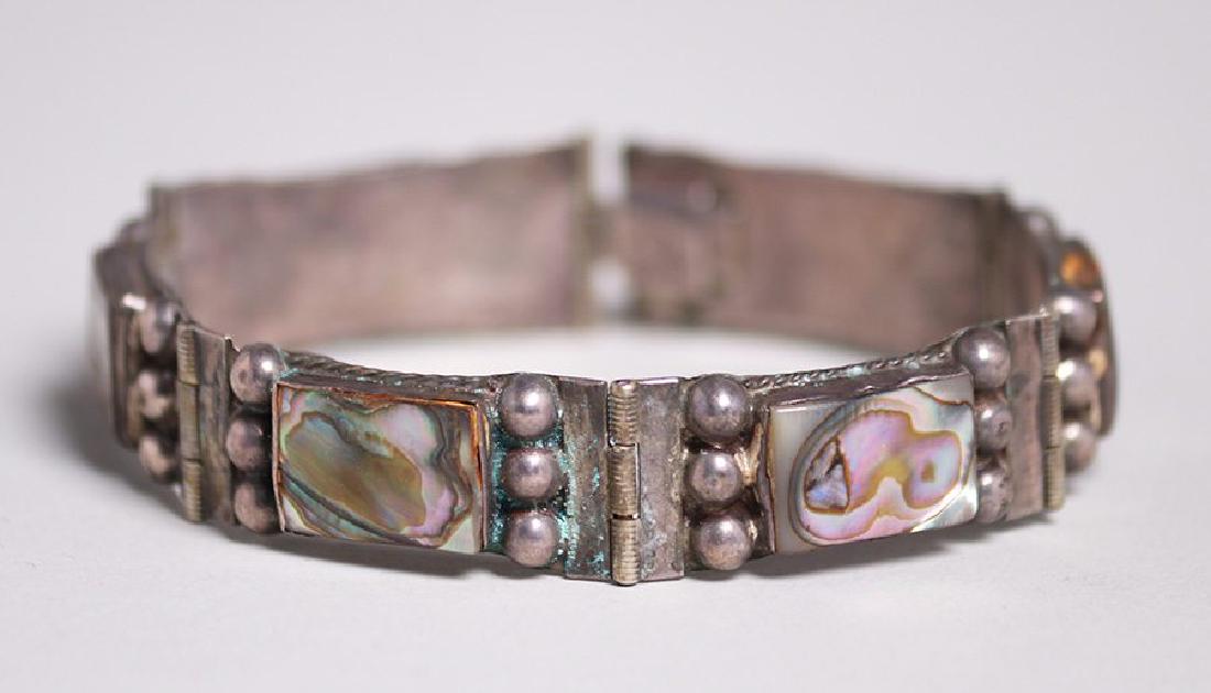 Vintage Mexican Sterling Silver and Abalone Bracelet (1 of 2)