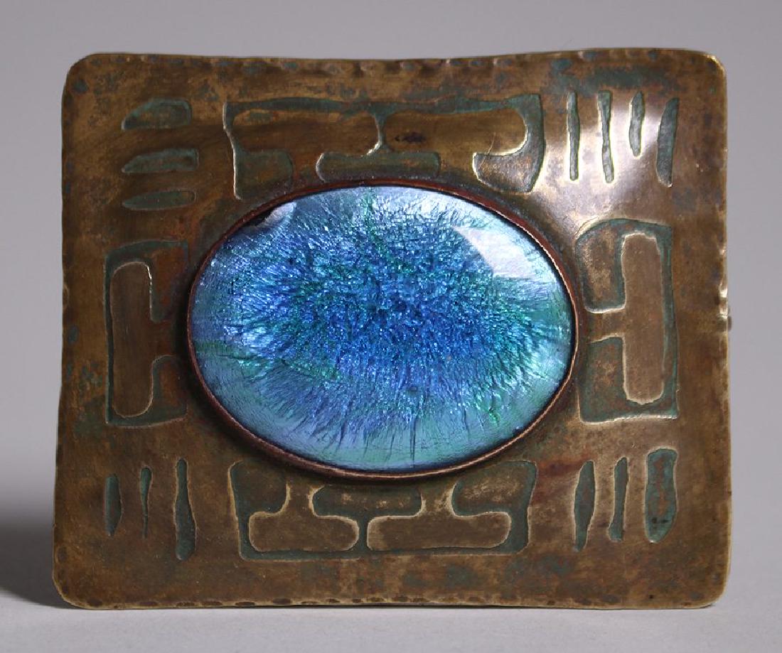 Forest Craft Guild Hammered Brass Acid-etched Brooch (1 of 2)